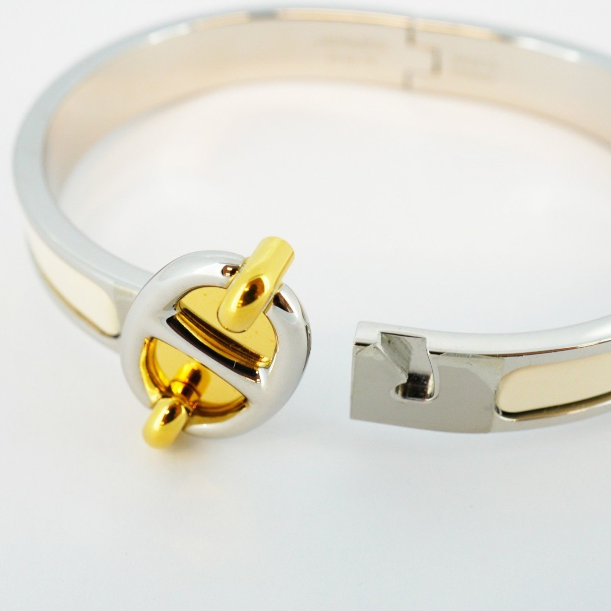 Hermes Bangle Chaine d'Ancre Click Metal Gold Silver White Ladies