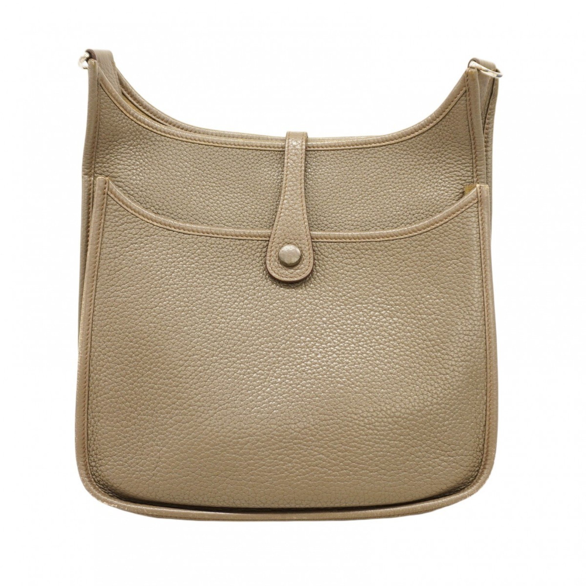 Hermes Shoulder Bag Evelyn 3PM Taurillon Clemence Etain □O Stamped Ladies