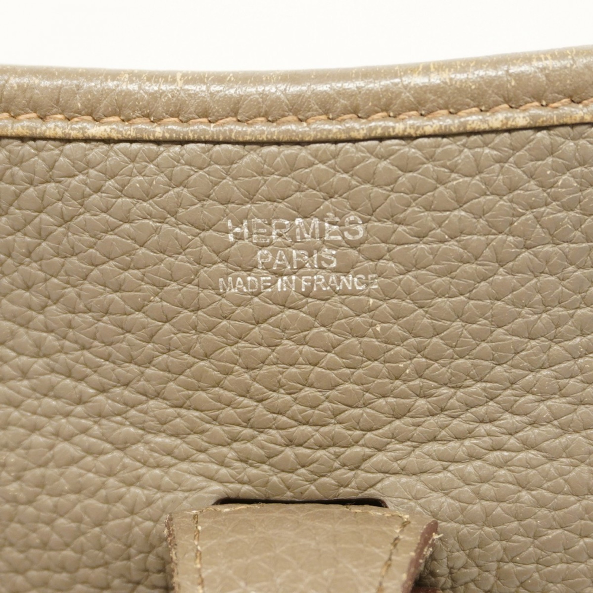 Hermes Shoulder Bag Evelyn 3PM Taurillon Clemence Etain □O Stamped Ladies