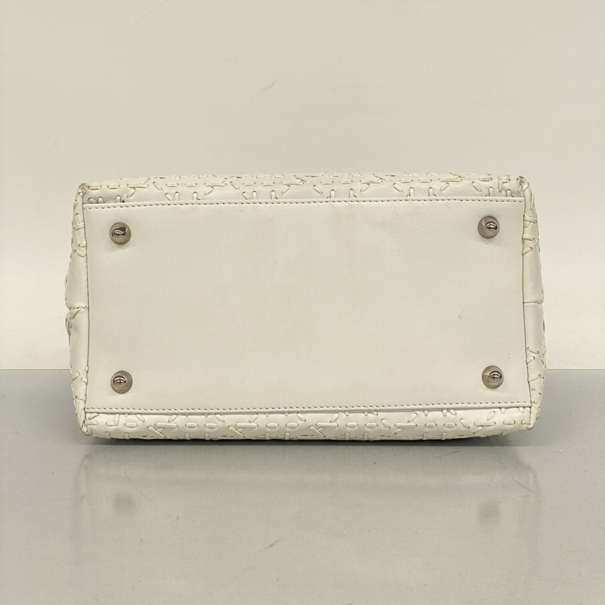 Christian Dior handbag leather white ladies