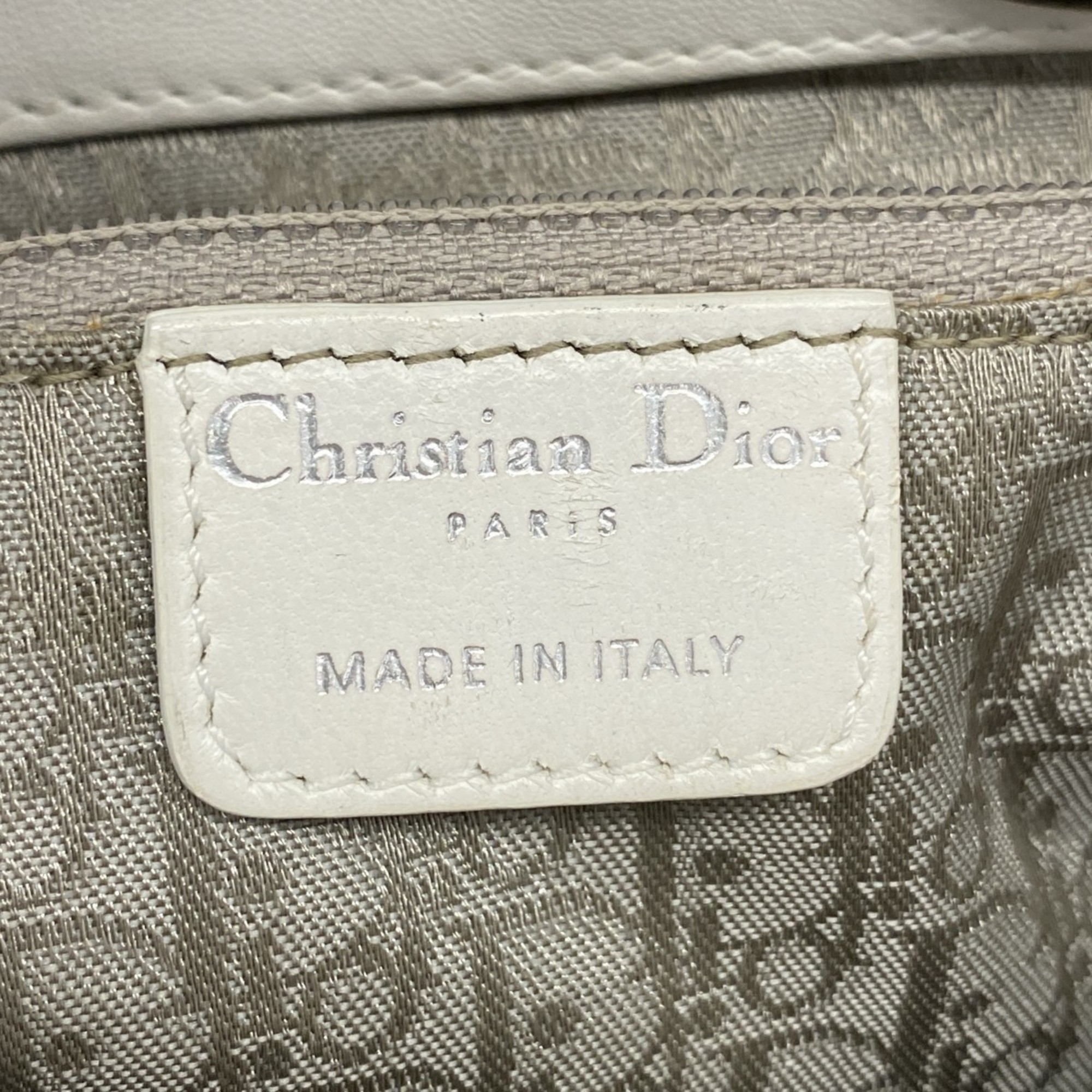 Christian Dior handbag leather white ladies