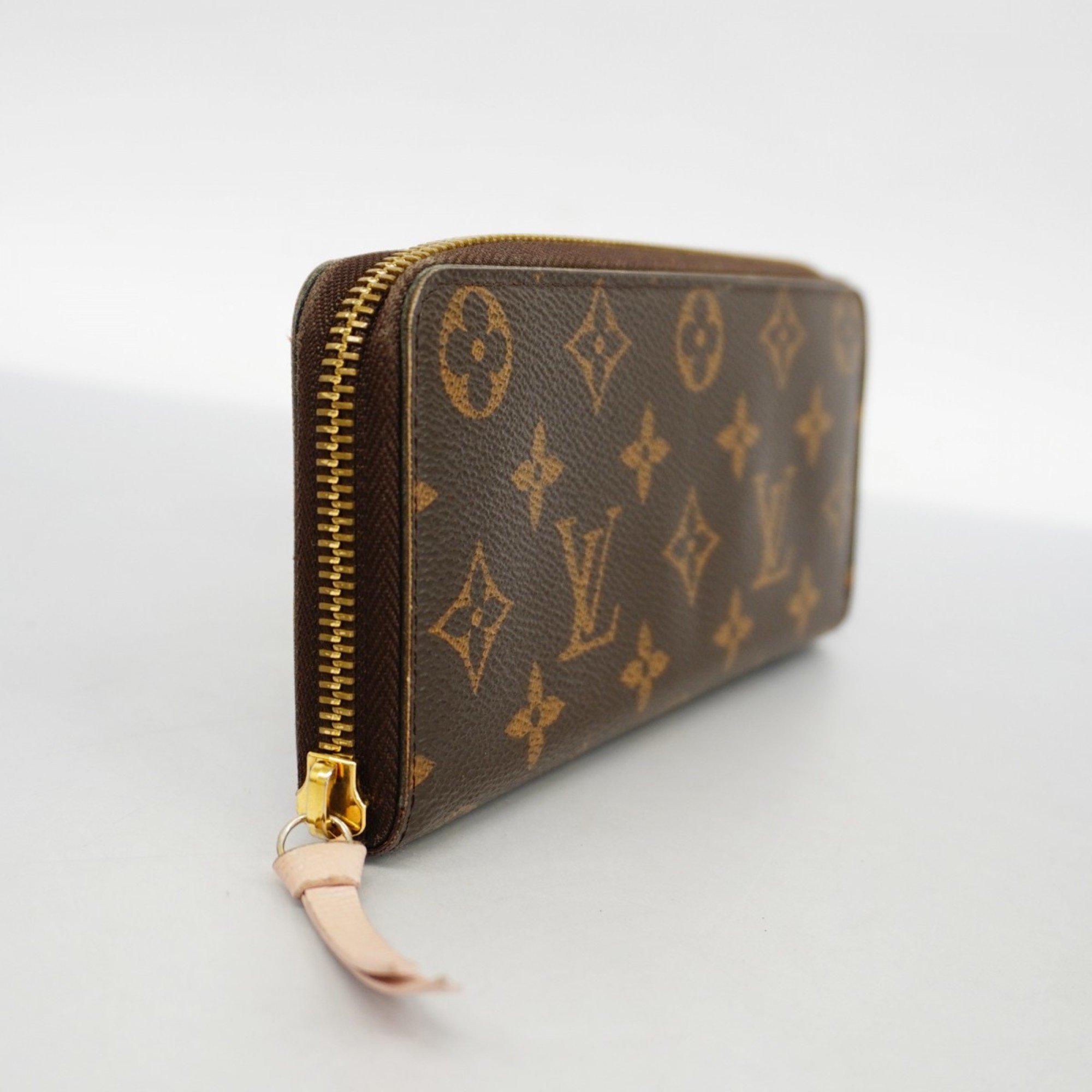 Louis Vuitton Long Wallet Monogram Portefeuille Clemence M61298 Brown Rose Ballerine Ladies