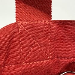 Hermes Tote Bag Deauville MM Canvas Red Women's