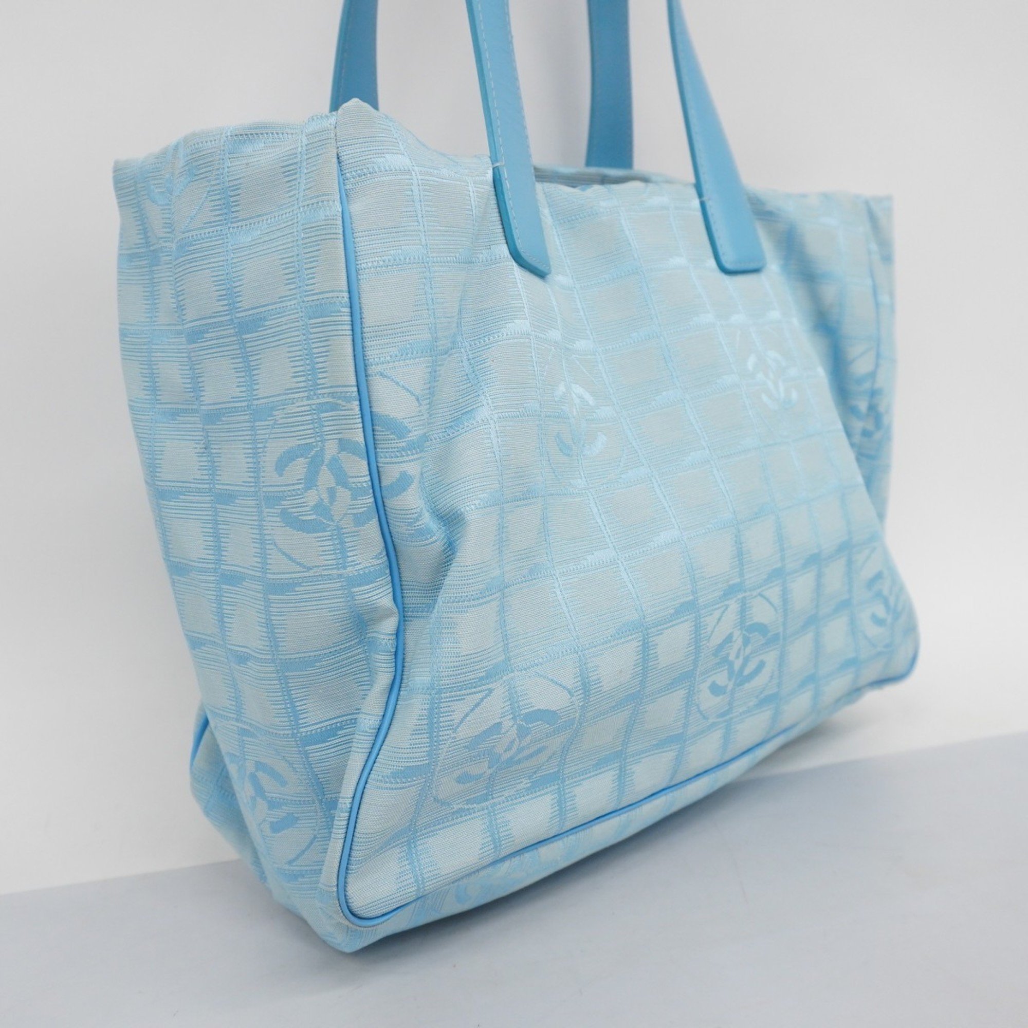 Chanel Tote Bag New Travel Nylon Sky Blue Women's