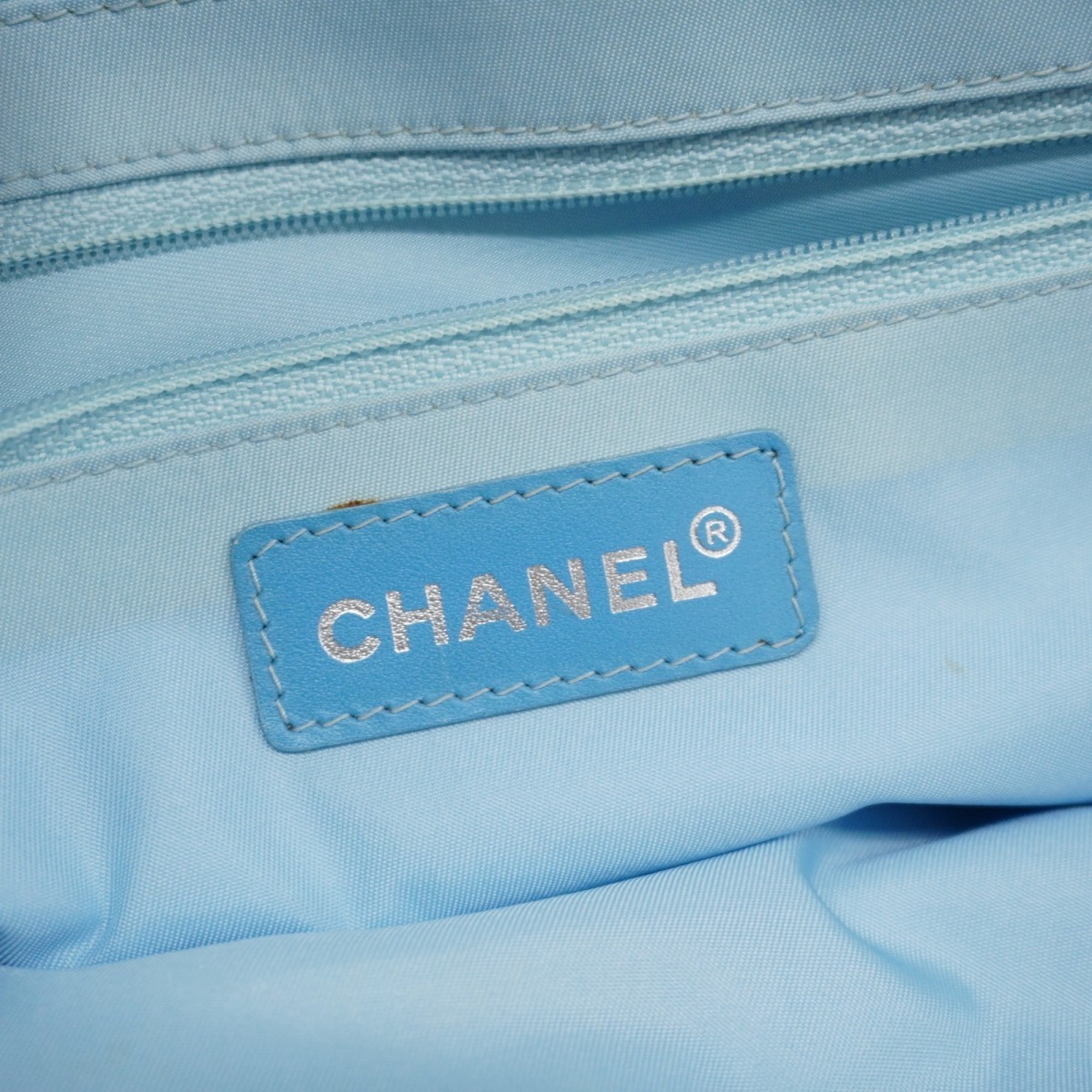 Chanel Tote Bag New Travel Nylon Sky Blue Women's