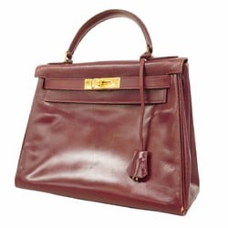 Hermes handbag Kelly 28 box calf red K stamp ladies