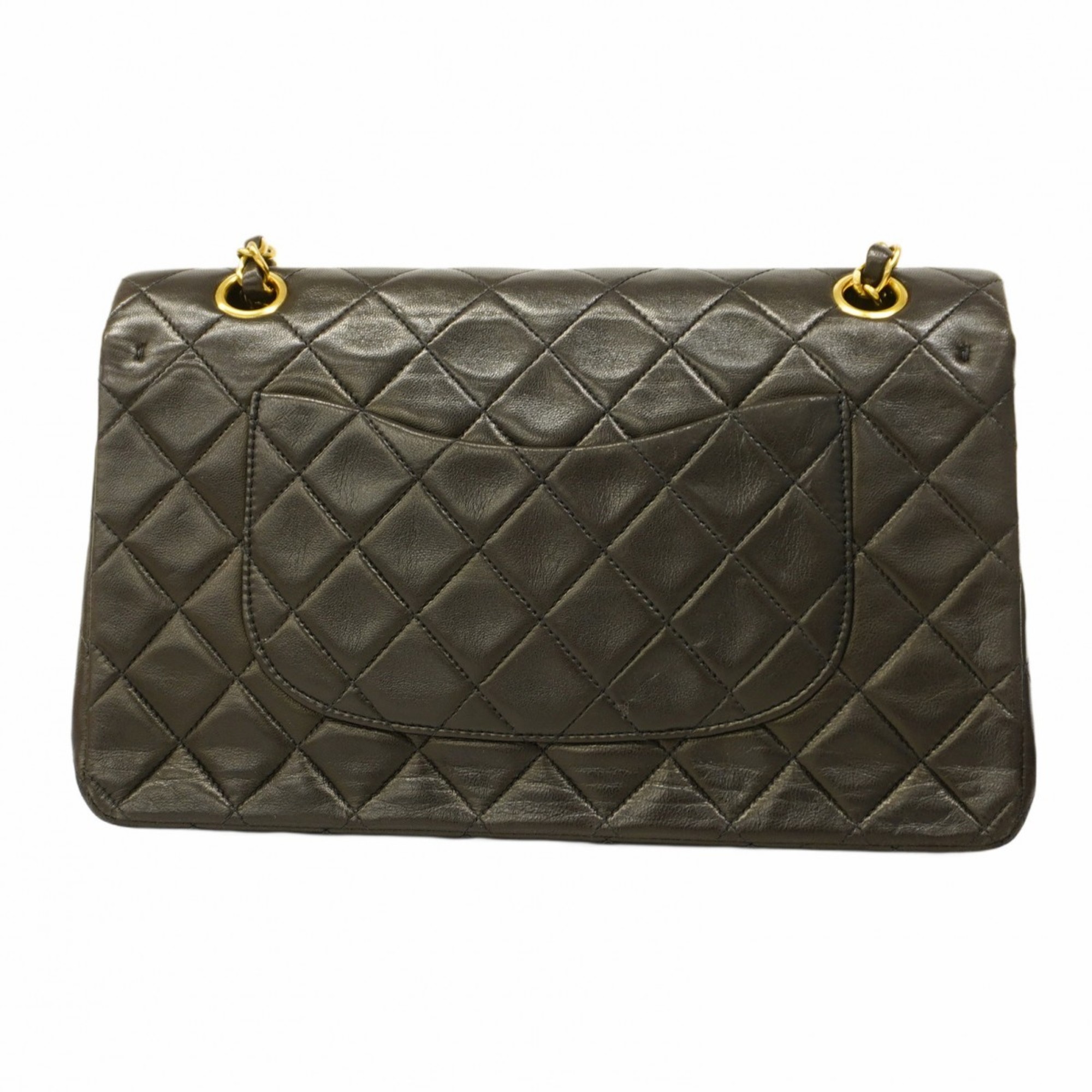 Chanel Shoulder Bag Matelasse Lambskin Black Women's