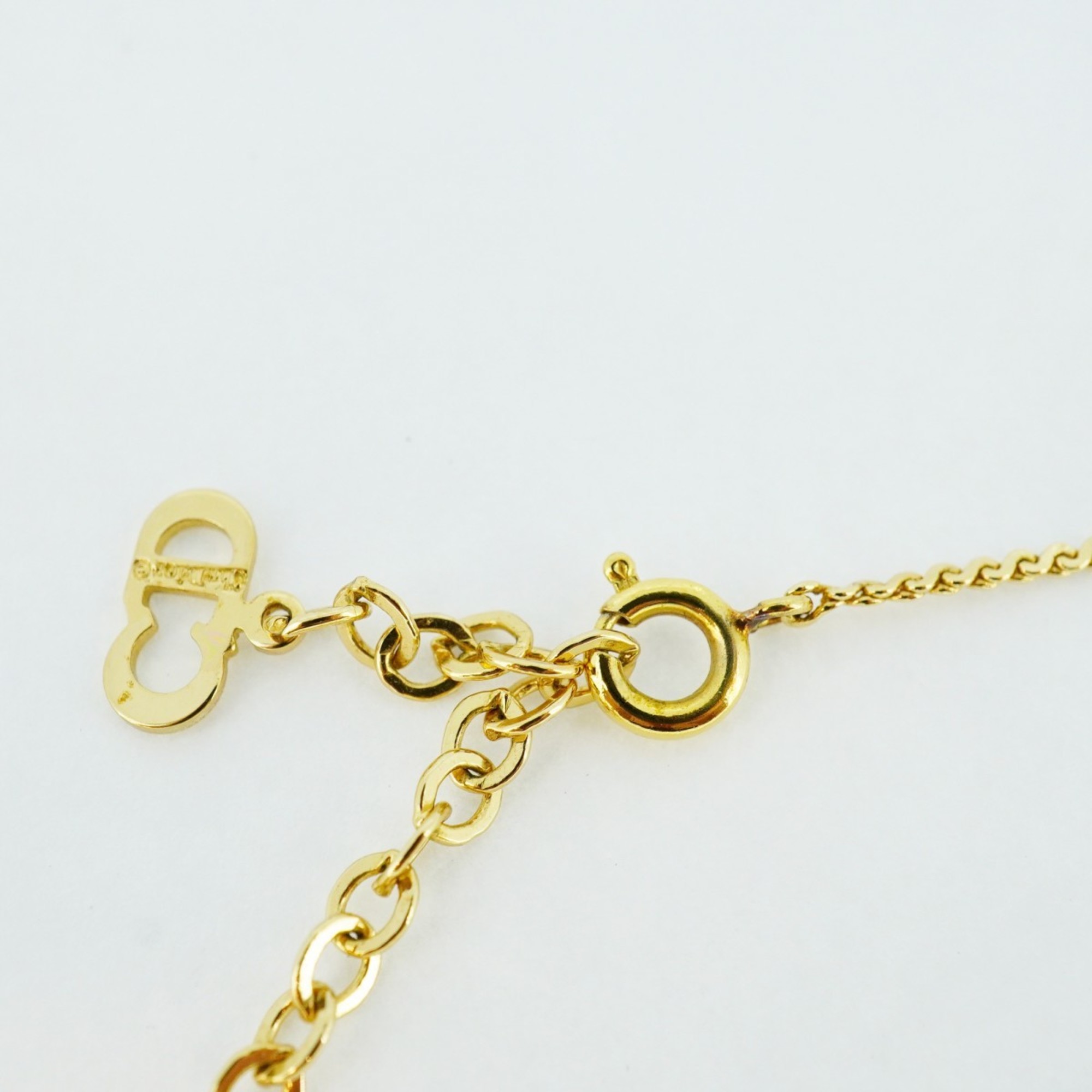 Christian Dior Necklace CD GP Plated Gold Ladies