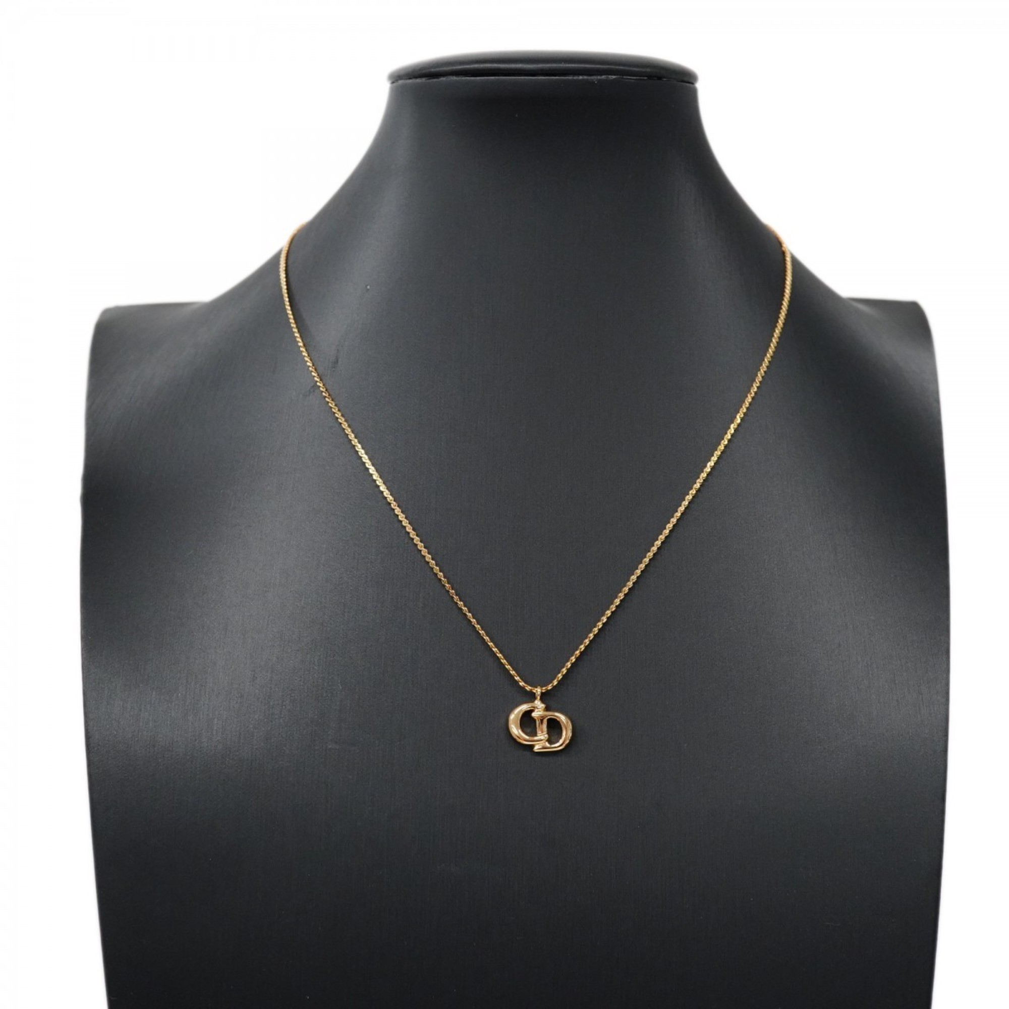 Christian Dior Necklace CD GP Plated Gold Ladies