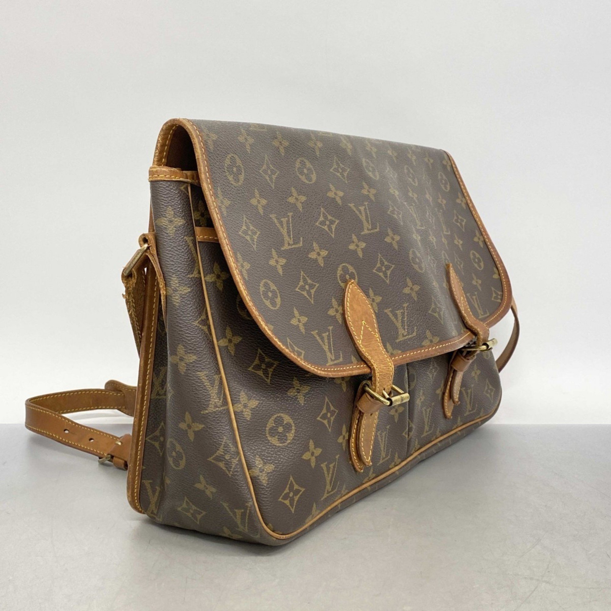 Louis Vuitton Shoulder Bag Monogram Gibessier GM M42249 Brown Ladies