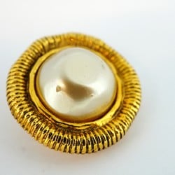 Chanel Earrings Circle Faux Pearl GP Plated Gold for Women