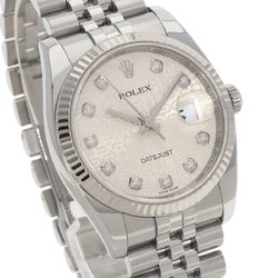 Rolex 116234G Datejust 10P Diamond Watch Stainless Steel SS K18WG Men's ROLEX