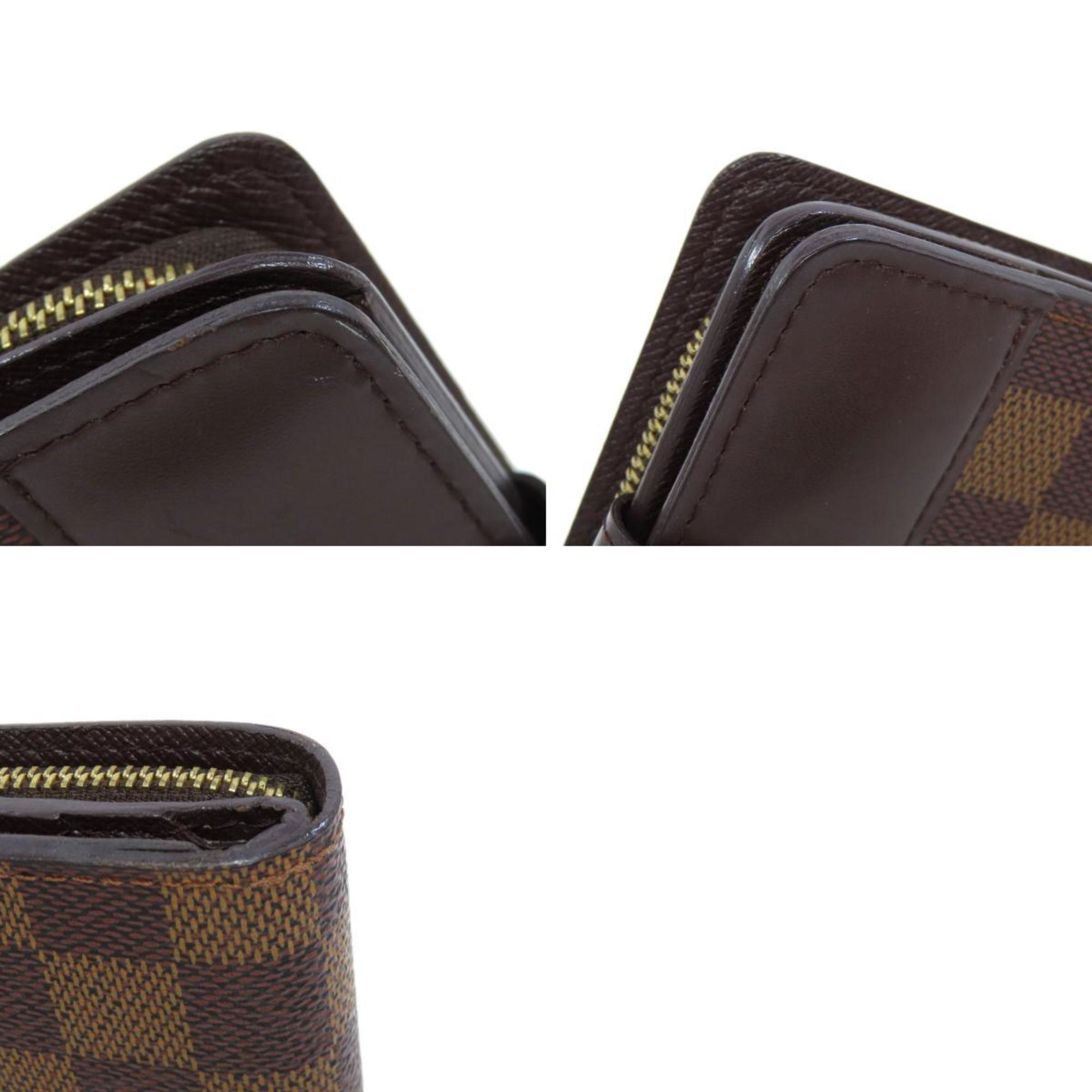 Louis Vuitton M61668 Compact Zip Bi-fold Wallet Damier Canvas Women's LOUIS VUITTON