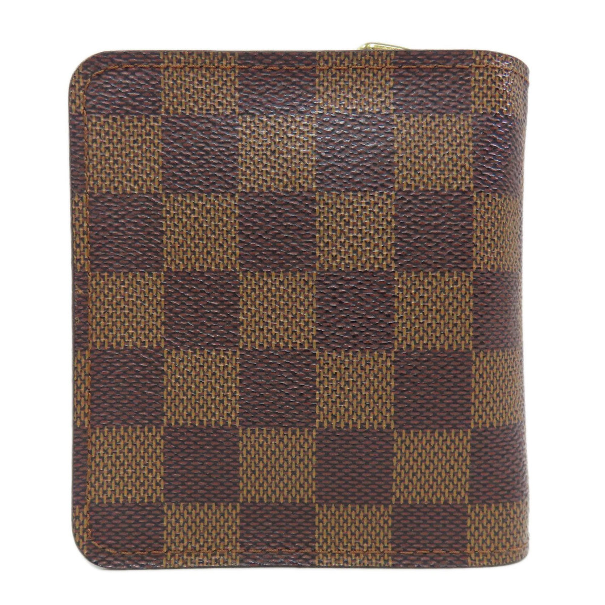 Louis Vuitton M61668 Compact Zip Bi-fold Wallet Damier Canvas Women's LOUIS VUITTON