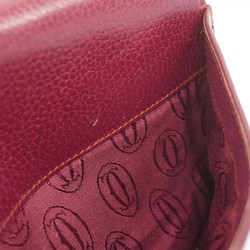 Cartier Clutch Bag Must Leather Bordeaux Men's Women's