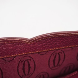 Cartier Clutch Bag Must Leather Bordeaux Men's Women's