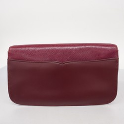 Cartier Clutch Bag Must Leather Bordeaux Men's Women's