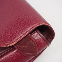 Cartier Clutch Bag Must Leather Bordeaux Men's Women's