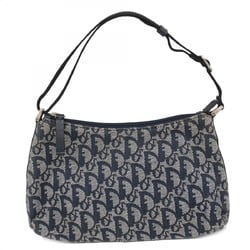 Christian Dior Pouch Trotter Canvas Navy Black Women's