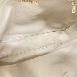 Chanel Shoulder Bag Matelasse Lambskin White Women's