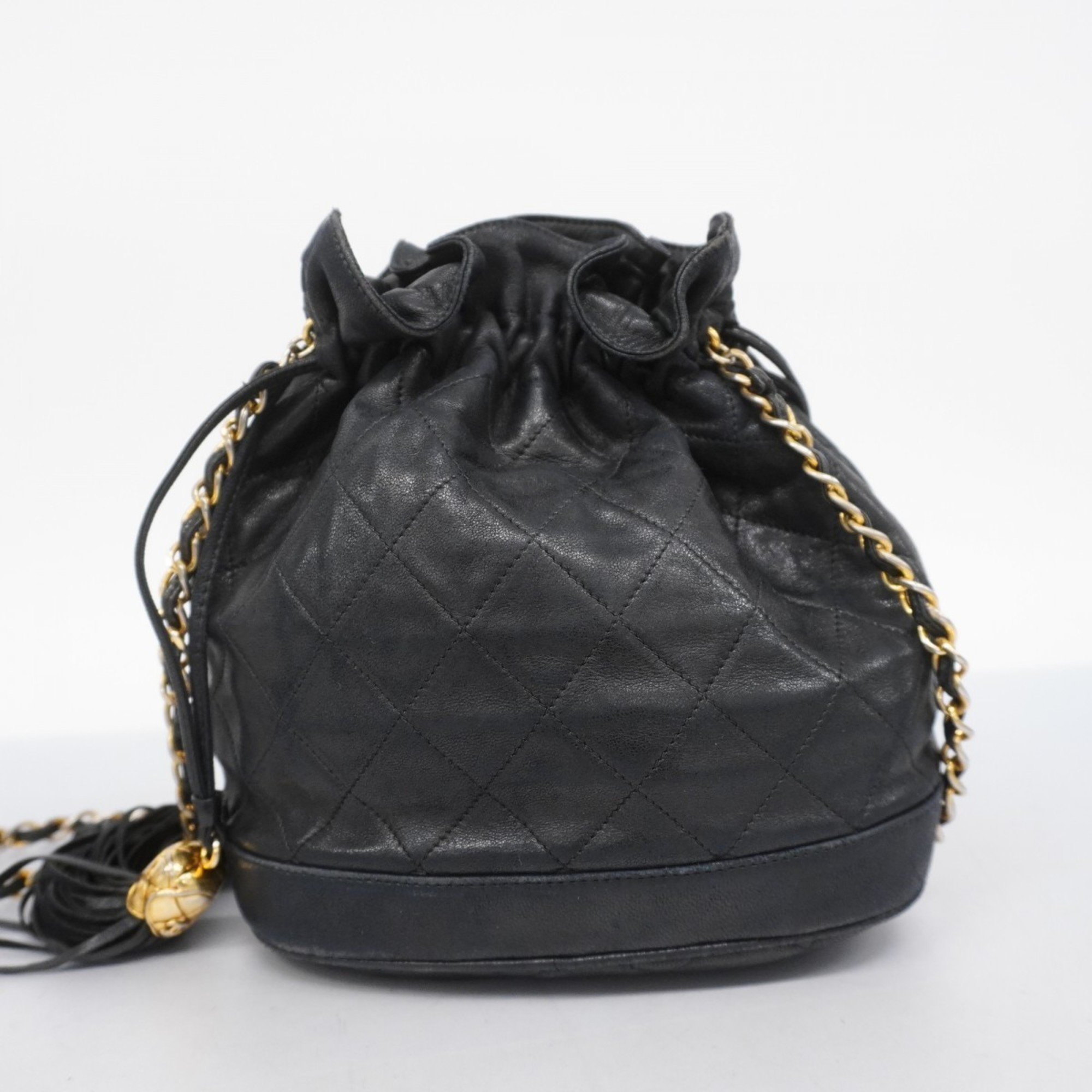 Chanel Shoulder Bag Matelasse Lambskin Black Women's