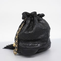 Chanel Shoulder Bag Matelasse Lambskin Black Women's