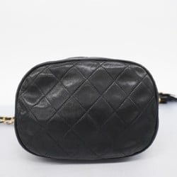 Chanel Shoulder Bag Matelasse Lambskin Black Women's