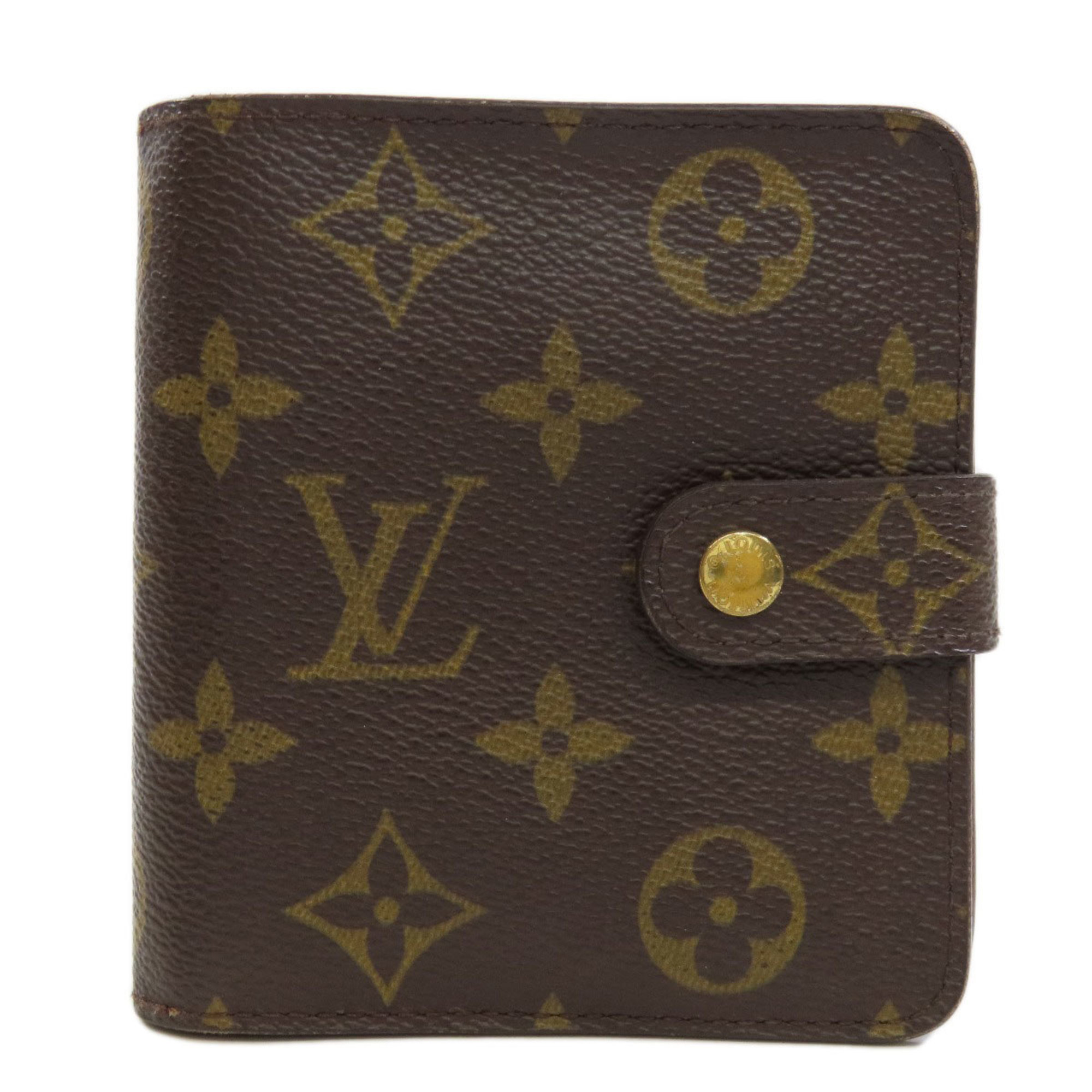 Louis Vuitton M61667 Compact Zip Bi-fold Wallet Monogram Canvas Women's LOUIS VUITTON