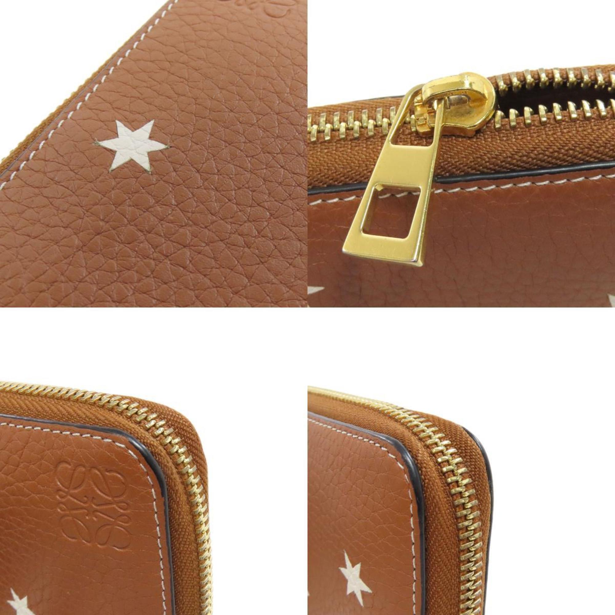 LOEWE Star Motif Long Wallet Calfskin Women's