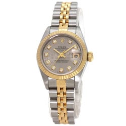 Rolex 69173G Datejust 10P Diamond Grey CP Watch Stainless Steel SSxK18YG Ladies ROLEX