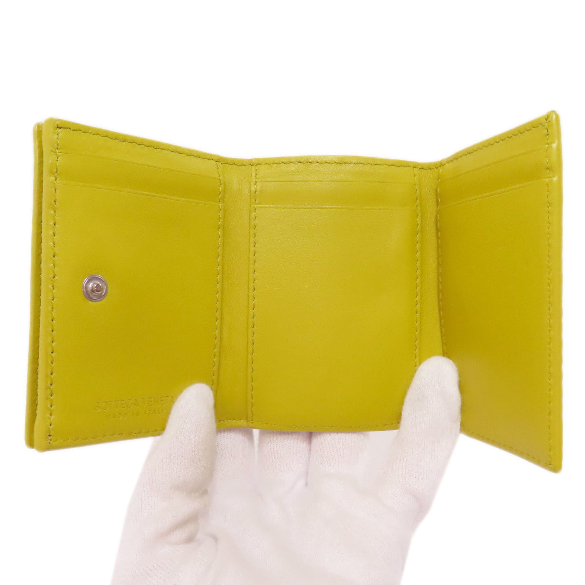 Bottega Veneta Debossed Intrecciato Bi-fold Wallet Leather Women's BOTTEGA VENETA