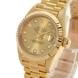 Rolex 79178G Datejust 10P Diamond Watch K18 Yellow Gold K18YG Ladies ROLEX