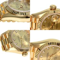 Rolex 79178G Datejust 10P Diamond Watch K18 Yellow Gold K18YG Ladies ROLEX