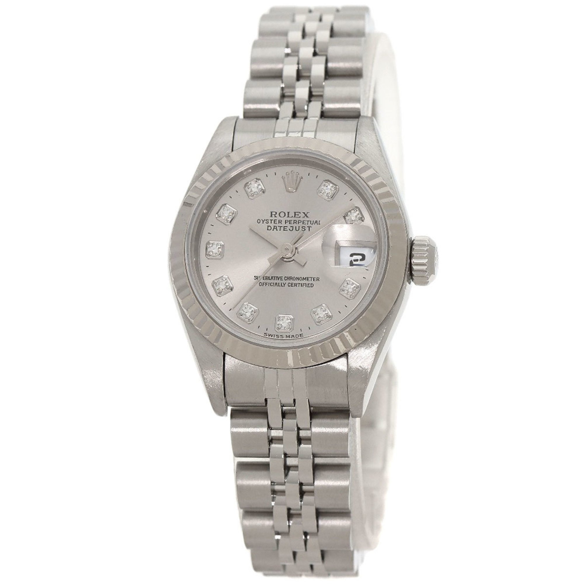 Rolex 79174G Datejust 10P Diamond Watch Stainless Steel SS K18WG Ladies ROLEX