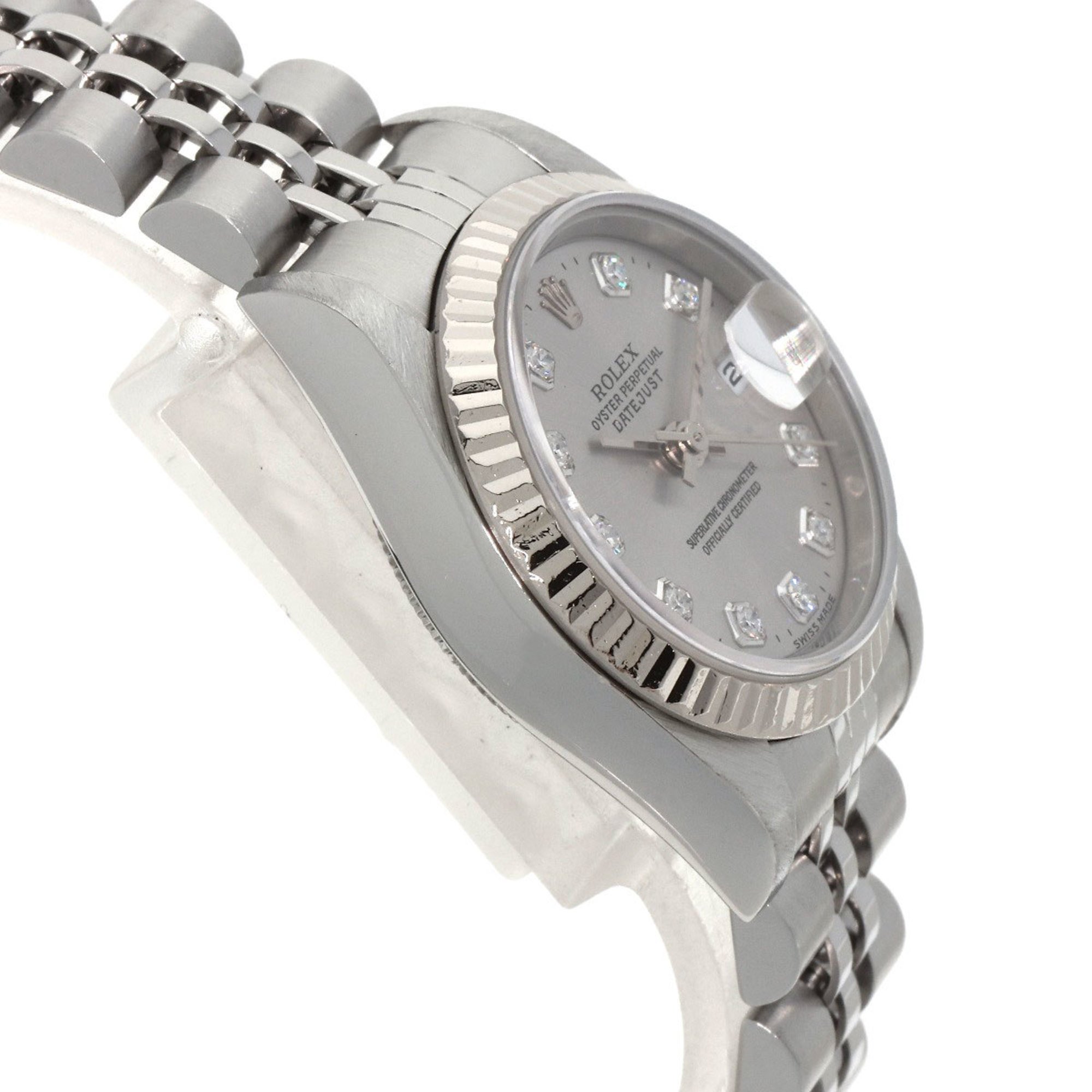 Rolex 79174G Datejust 10P Diamond Watch Stainless Steel SS K18WG Ladies ROLEX