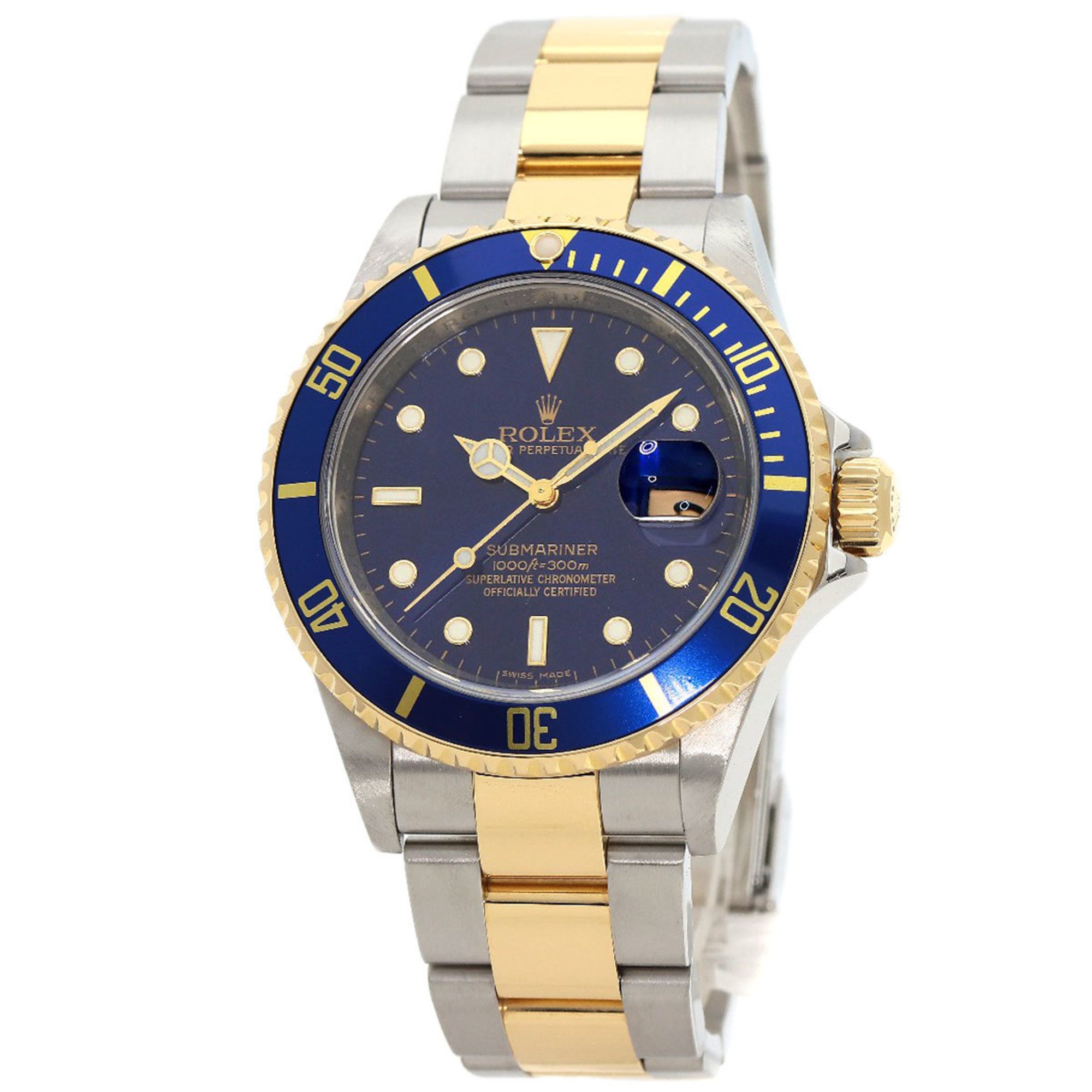 Rolex 16613 Submariner Roulette Engraved Watch Stainless Steel SSxK18YG K18YG Men's ROLEX