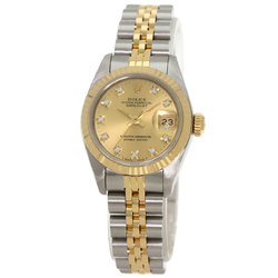 Rolex 69173G Datejust 10P Diamond Watch Stainless Steel SSxK18YG Ladies ROLEX