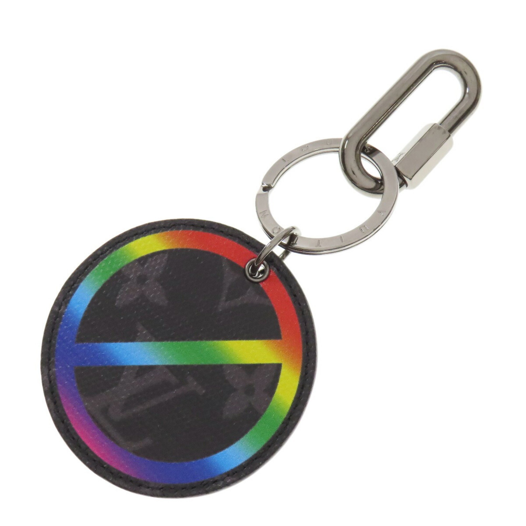 Louis Vuitton MP2465 Porto Cle Round Rainbow Keychain Monogram Canvas Women's LOUIS VUITTON