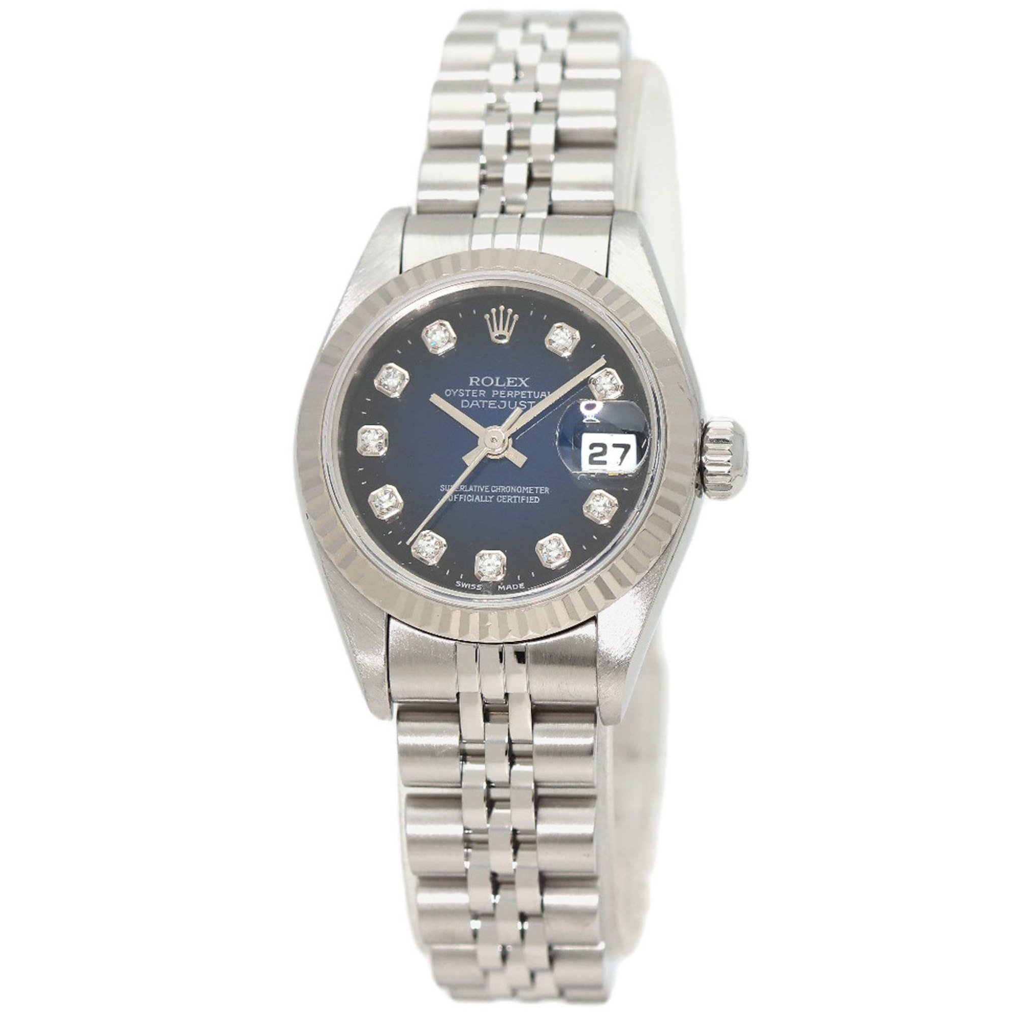 Rolex 79174G Datejust 10P Diamond Watch Stainless Steel SS K18WG Ladies ROLEX