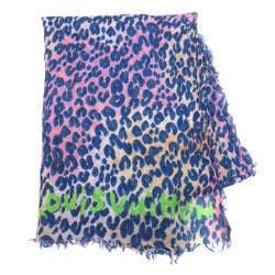 Louis Vuitton Leopard Print Stole Cashmere Silk Women's LOUIS VUITTON