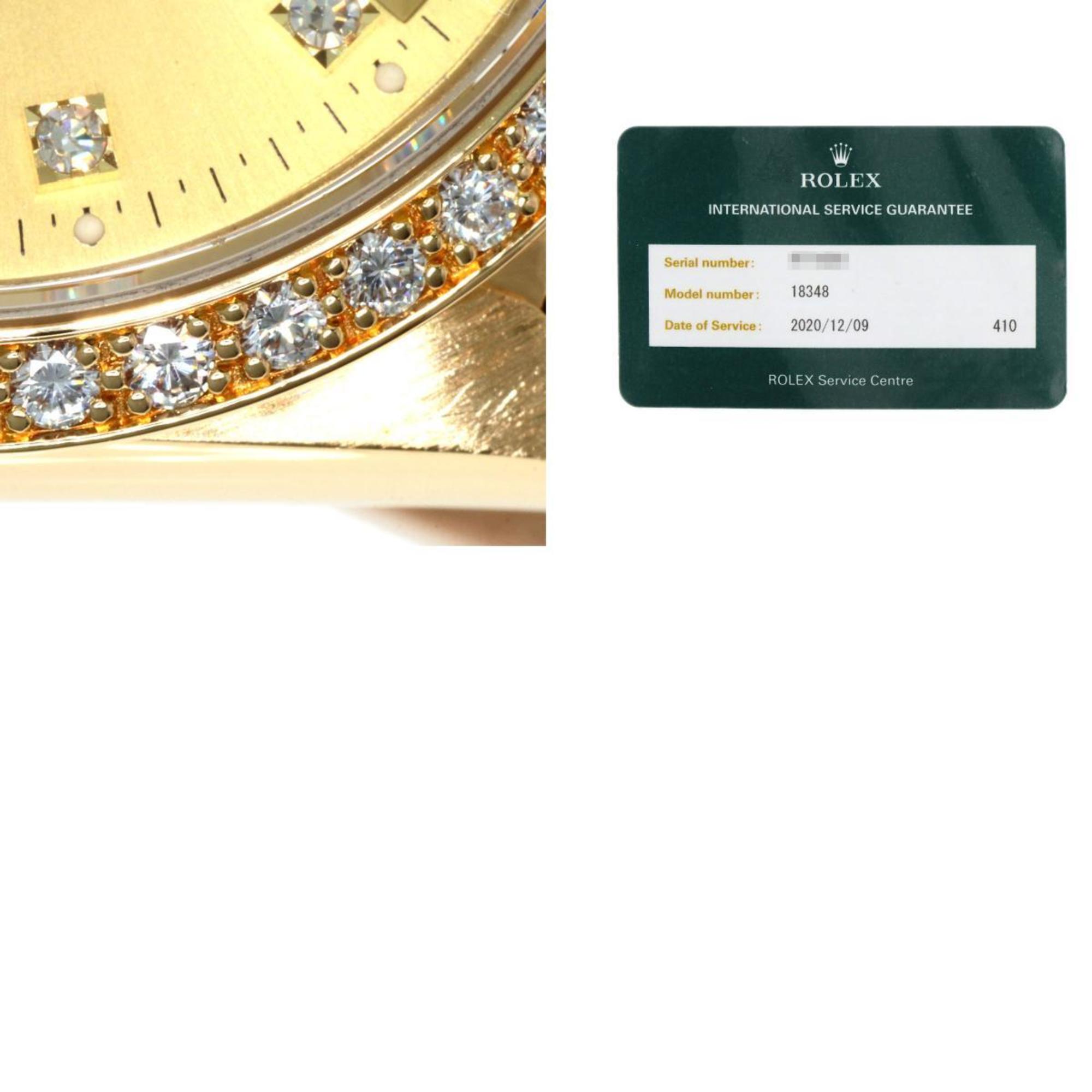 Rolex 18348A Day Date Watch K18 Yellow Gold K18YG Diamond Men's ROLEX