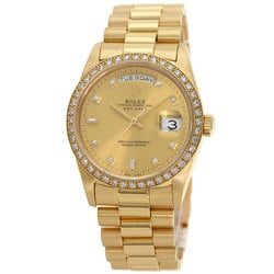 Rolex 18348A Day Date Watch K18 Yellow Gold K18YG Diamond Men's ROLEX