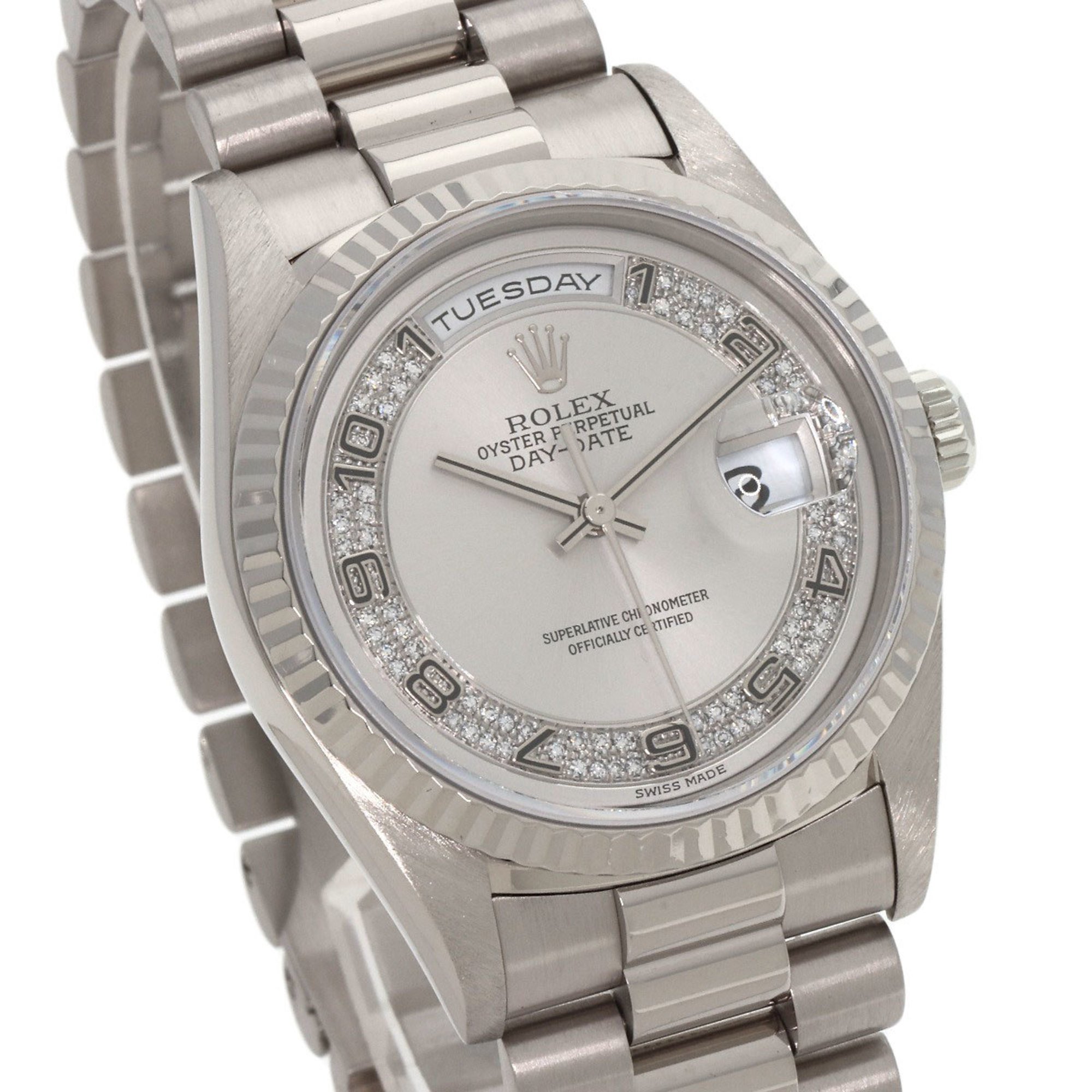 Rolex 18239MA Day-Date Milliard Diamond Watch K18 White Gold K18WG Men's ROLEX