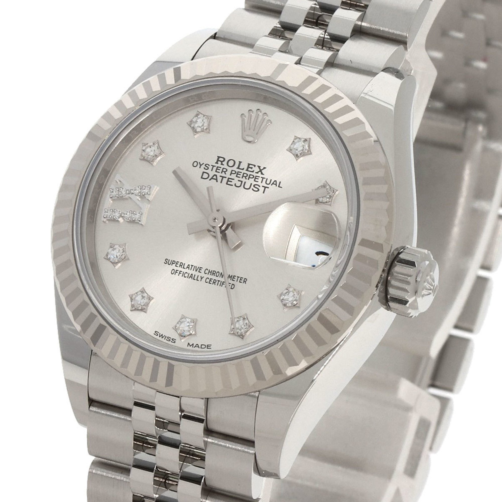 Rolex 279174 Datejust 28 Star Diamond Watch Stainless Steel SS K18WG Ladies ROLEX