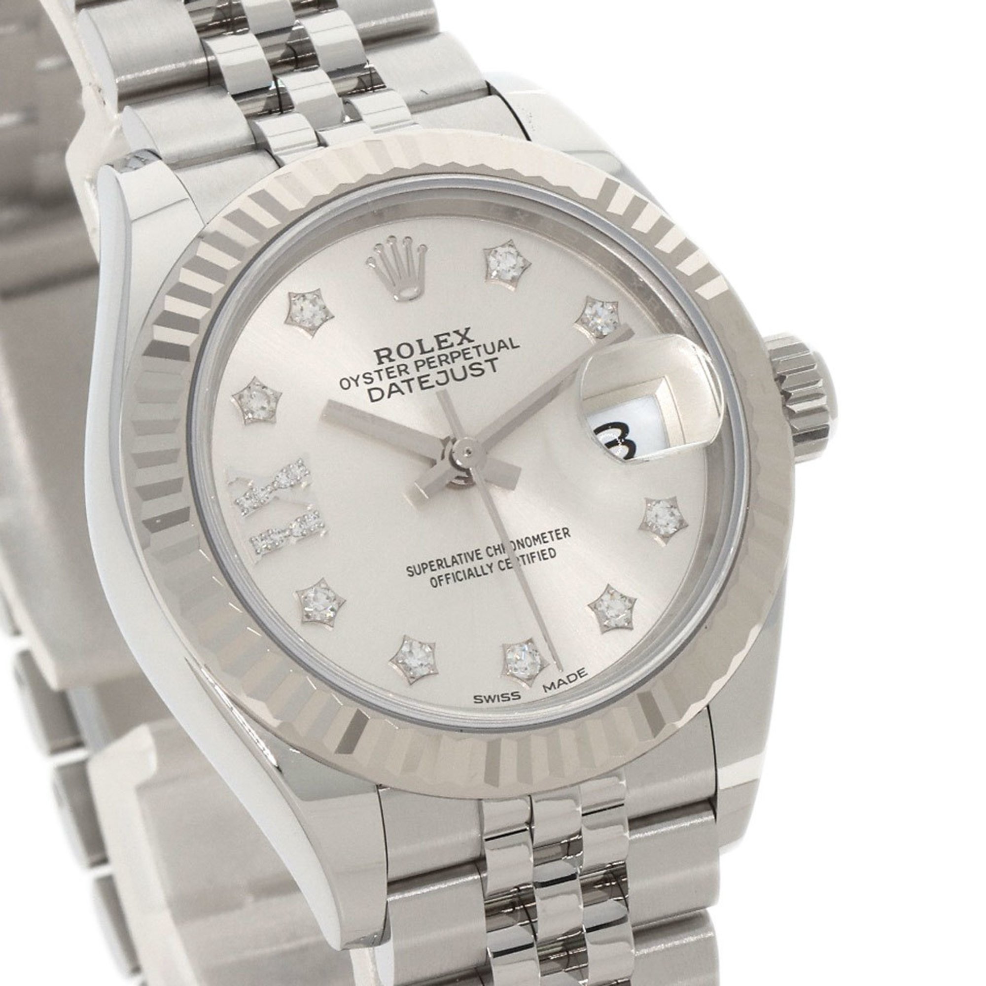 Rolex 279174 Datejust 28 Star Diamond Watch Stainless Steel SS K18WG Ladies ROLEX