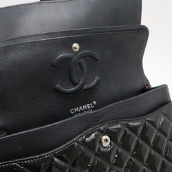 CHANEL Chanel Matelasse 25 Coco Mark Double Chain Shoulder Bag Bicolor Patent Leather Black Red