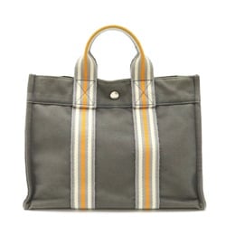 HERMES Hermes Foult Tote PM Bag Handbag Canvas Gray Orange White Ginza Store Exclusive