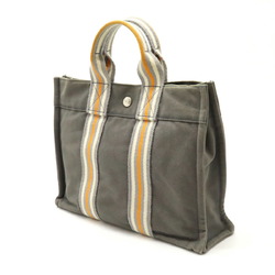 HERMES Hermes Foult Tote PM Bag Handbag Canvas Gray Orange White Ginza Store Exclusive