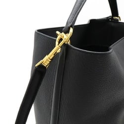 CELINE Bucket 16 Seize Handbag Shoulder Bag Leather Black 195573