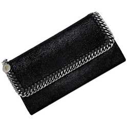 Stella McCartney Bi-fold Long Wallet ec-21484 Black Falabella 430999 W9132 1000 Synthetic Leather STELLA McCARTNEY Chain Charm